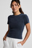 On Repeat Rib Baby Tee - Navy
