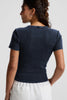 On Repeat Rib Baby Tee - Navy