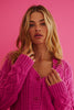 Teagan Cardigan - Electric Pink Cable *Restocks in June