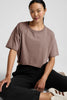 SoftKnit Better Than Ever Cropped Cotton Tee - Rosey Taupe