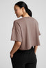 SoftKnit Better Than Ever Cropped Cotton Tee - Rosey Taupe