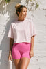 SoftKnit Better Than Ever Cropped Cotton Tee - Pink Petal