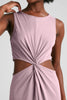 Around the World Front Twist Dress - Blush Blooms