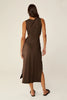 Around the World Front Twist Dress - Espresso