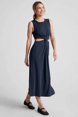 Around the World Front Twist Dress - Navy *Restocks in August