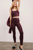 Plaid Foil High Waisted Midi Legging - Burgundy