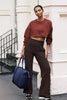 Spacedye Laid Back Wide Leg Pants - Dark Chocolate