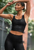 Powershine Cropped Tank - Viper Black
