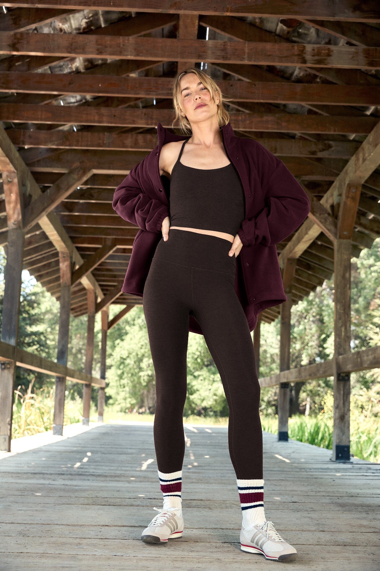 High Waisted Midi Leggings - Dark Chocolate
