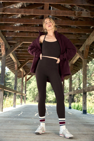 High Waisted Midi Leggings - Dark Chocolate