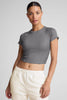 Silhouette Cropped Tee - Stone Grey