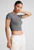 Silhouette Cropped Tee - Stone Grey