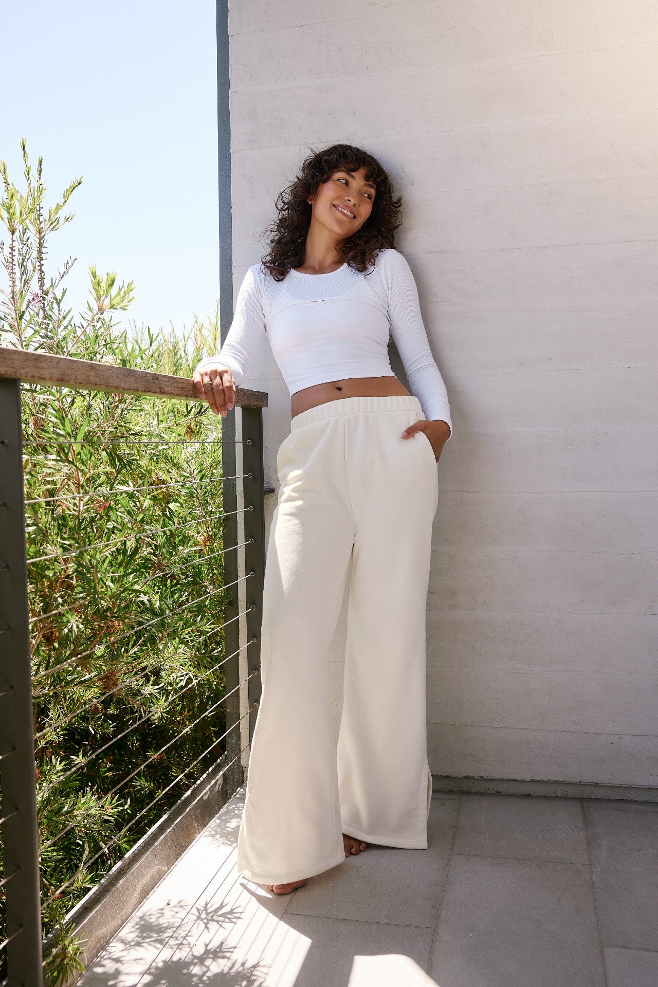 Luxefleece Wide Leg Pants - Fresh Snow *Restocks in April