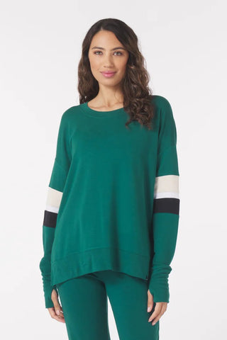 Lounge Long Sleeves - Emerald Oatmilk Stripes *Preorder now with 10% discount - May Delivery