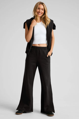 Luxefleece Wide Leg Pants - Black *Restocks in June