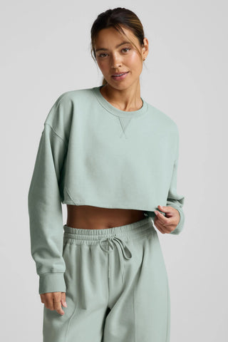 LuxeFleece Cropped Sweatshirt - Pale Blue