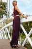 Easy Wide Leg Trousers - Black Cherry