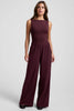 Easy Wide Leg Trousers - Black Cherry