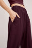 Easy Wide Leg Trousers - Black Cherry