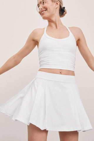 Score Pleated Skirt - White