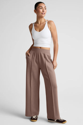 SoftSpring Wide Leg Pants - Rosey Taupe