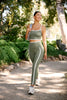 New Moves High Waisted Midi Legging - Grey Sage Cloud White