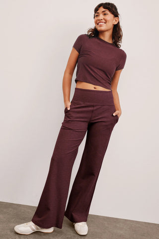 Spacedye Laid Back Wide Leg Pants - Midnight Burgundy