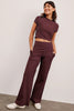 Spacedye Laid Back Wide Leg Pants - Midnight Burgundy