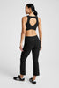 Pintuck Kick Flare High Waisted Pant - Black