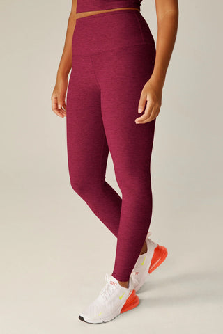 High Waisted Midi Leggings - Bordeaux