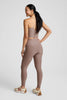 Caught In The Midi High Waisted Legging - Rosey Taupe