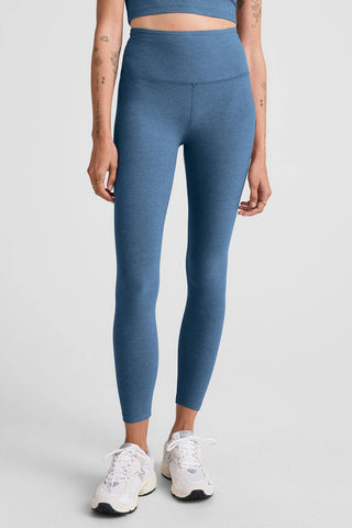 High Waisted Midi Leggings - Washed Denim