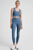 High Waisted Midi Leggings - Washed Denim