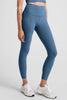 High Waisted Midi Leggings - Washed Denim