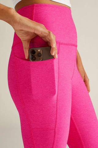 Out of Pocket High Waisted Midi Leggings - Pink Punch
