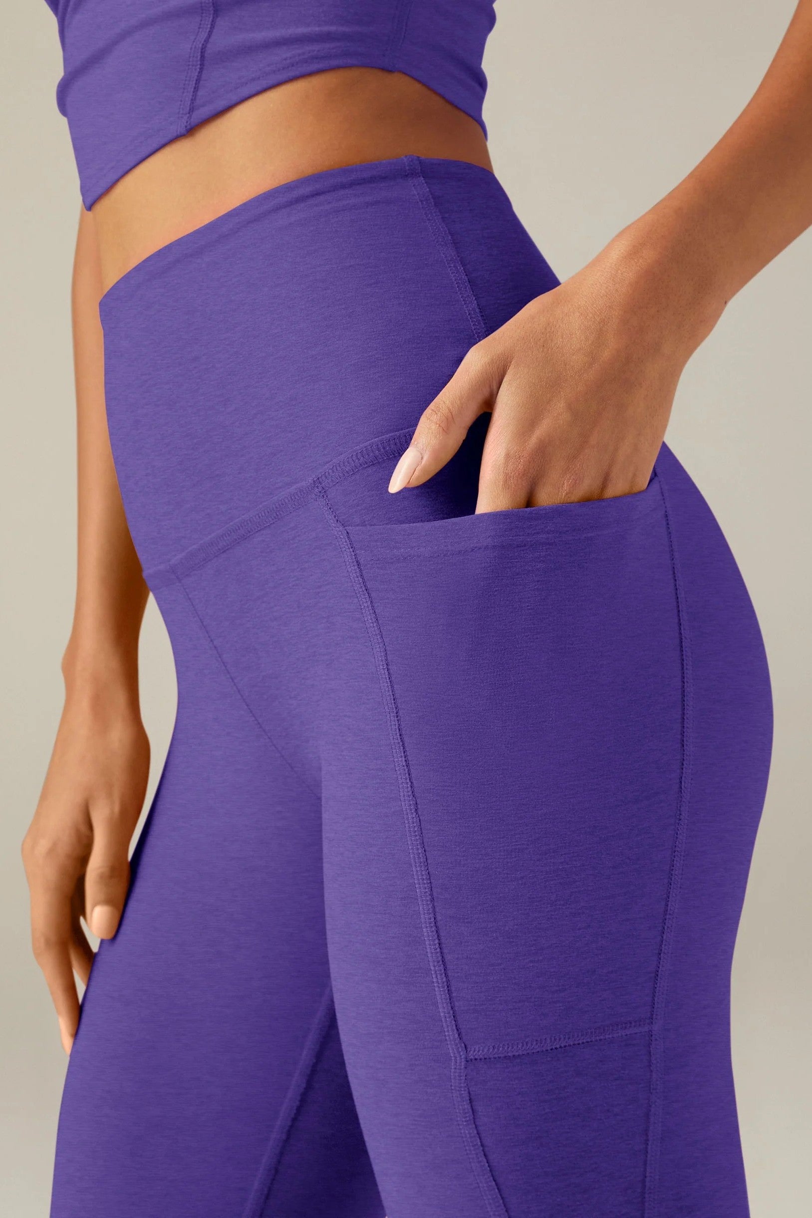 Out of Pocket High Waisted Midi Leggings - Ultraviolet