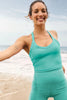 On the Up Cropped Tank - Deep Aqua