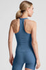 On the Up Cropped Tank - Washed Denim