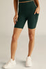 Team Pockets High Waisted Biker Shorts - Midnight Green