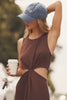 Around the World Front Twist Dress - Espresso