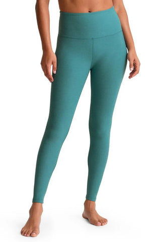 High Waisted Midi Leggings - Deep Aqua