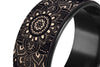 Yoga Wheel Cork Mandala Black